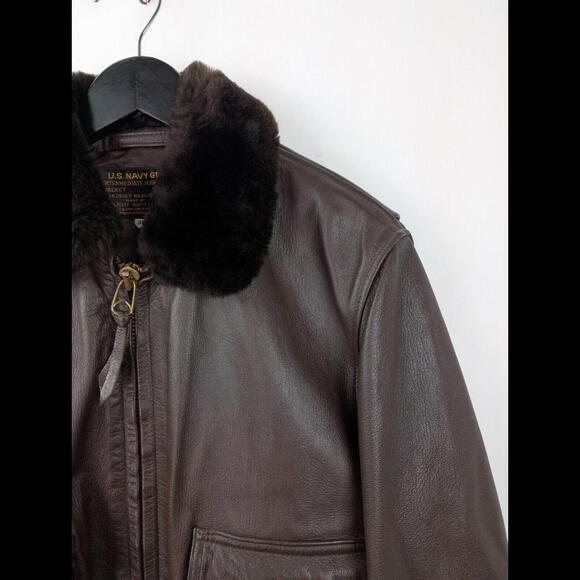 [SOLD] GIBSON & BARNES x US NAVY Men's Sz US 38R G-1 Intermediate Flight Jacket - Picture 2 of 14